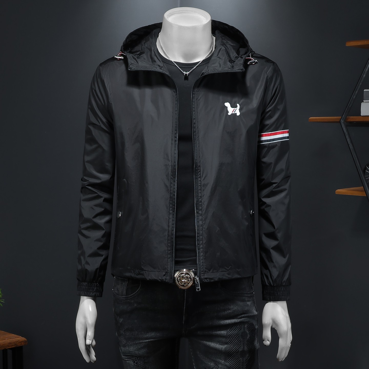 2026年新款连帽休闲夹克钱塘3019-JK9290P145假模，男装夹克，钱塘6016-1(原3019)