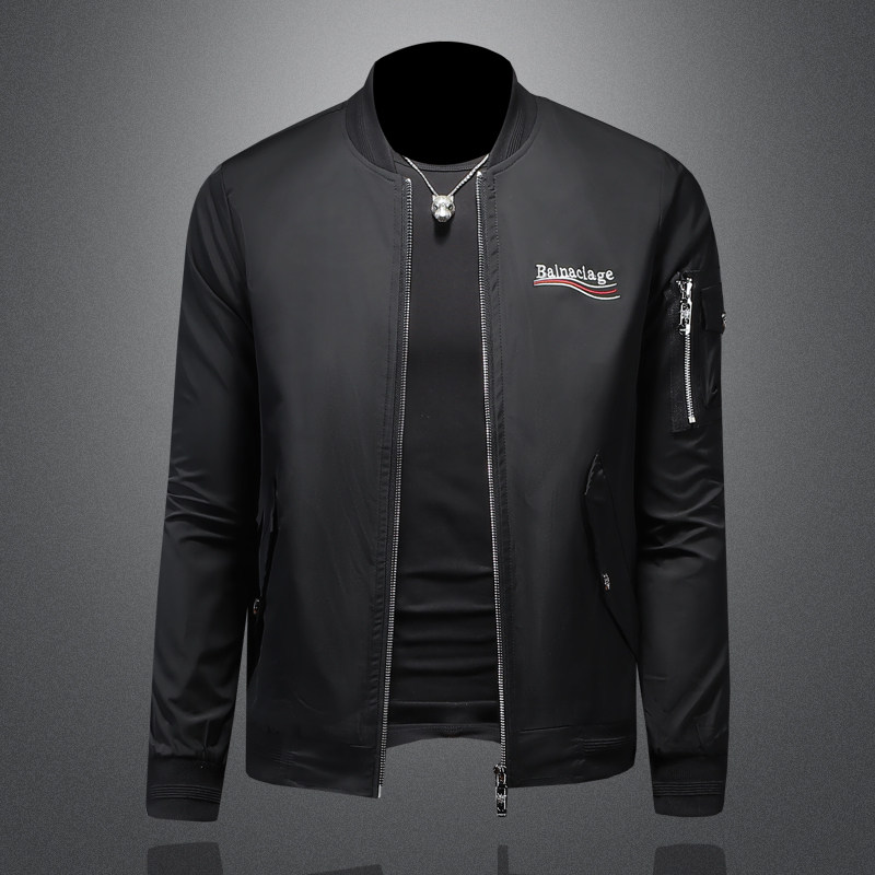 2026年新款刺绣棒球领休闲夹克钱塘3019-JK9070P145镂空黑色，男装夹克，钱塘6016-1(原3019)