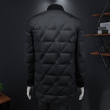 Y9582P3602026冬季90%白鸭绒暗纹针织领中长款羽绒服假模控405，男装羽绒服，钱塘6016-1(原3019)