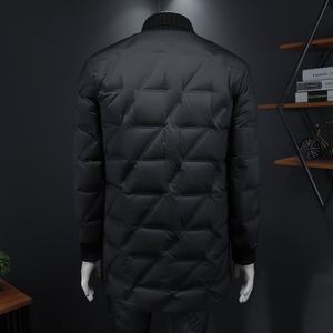 Y9582 P360 2026冬季90%白鸭绒暗纹针织领中长款羽绒服假模 控405图片