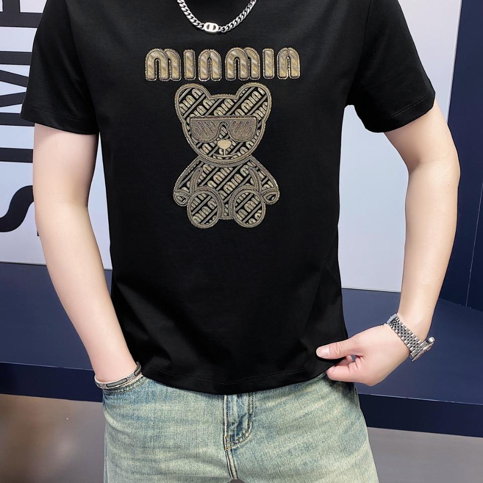 商标已注册2025年新款短袖T恤3019TX3001P75真模白色,男装T恤,钱塘6016-1(原3019)