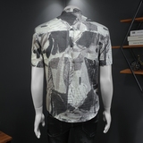 2025年新款微阔短袖衬衫青春大码修身衬衣钱塘30192472P85假，男装T恤，钱塘6016-1(原3019)