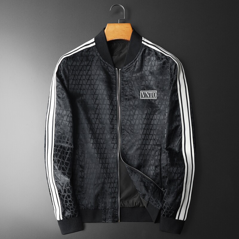 2026年新款印花立领休闲夹克钱塘3019-JK9035P155平铺黑色，男装夹克，钱塘6016-1(原3019)