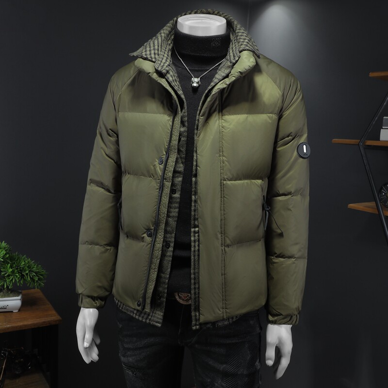 Y061P3402024高端冬季90%白鸭绒亮面立领羽绒服黑色假模,男装羽绒服,钱塘6016-1(原3019)