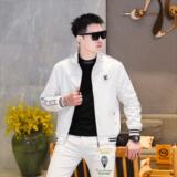 商标已注册2025年新款提花连帽休闲夹克JK58883P165真模黑色，男装夹克，钱塘6016-1(原3019)