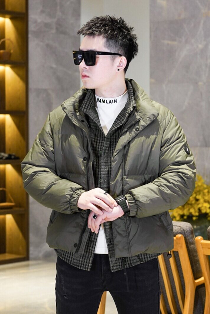 Y061P3402024高端冬季90%白鸭绒亮面立领羽绒服黑色真模,男装羽绒服,钱塘6016-1(原3019)