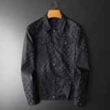 2026年新款印花翻领休闲夹克钱塘3019-JK9033P155平铺黑色，男装夹克，钱塘6016-1(原3019)