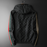 韩式秋季连帽翻领印花修身型夹克帅气大码春秋季亮面男士时尚休闲，男装夹克，钱塘6016-1(原3019)