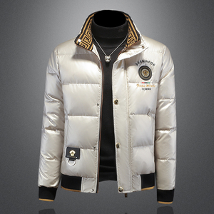 Y9561 P335 2024高端冬季90%白鸭绒亮面立领羽绒服 镂空 385,男装羽绒服,钱塘6016-1(原3019)