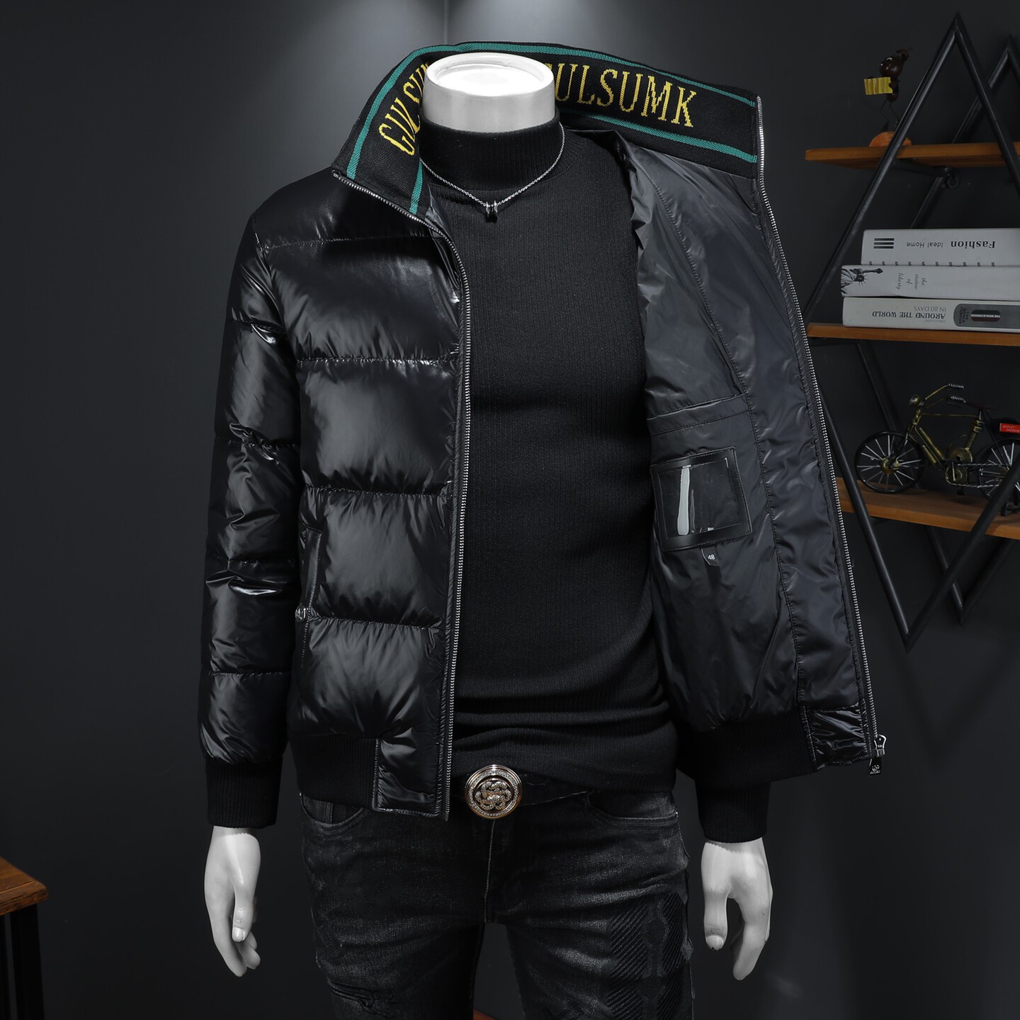 Y8087P3652025高端冬季90%白鸭绒立领绣花羽绒服假模395,男装羽绒服,钱塘6016-1(原3019)