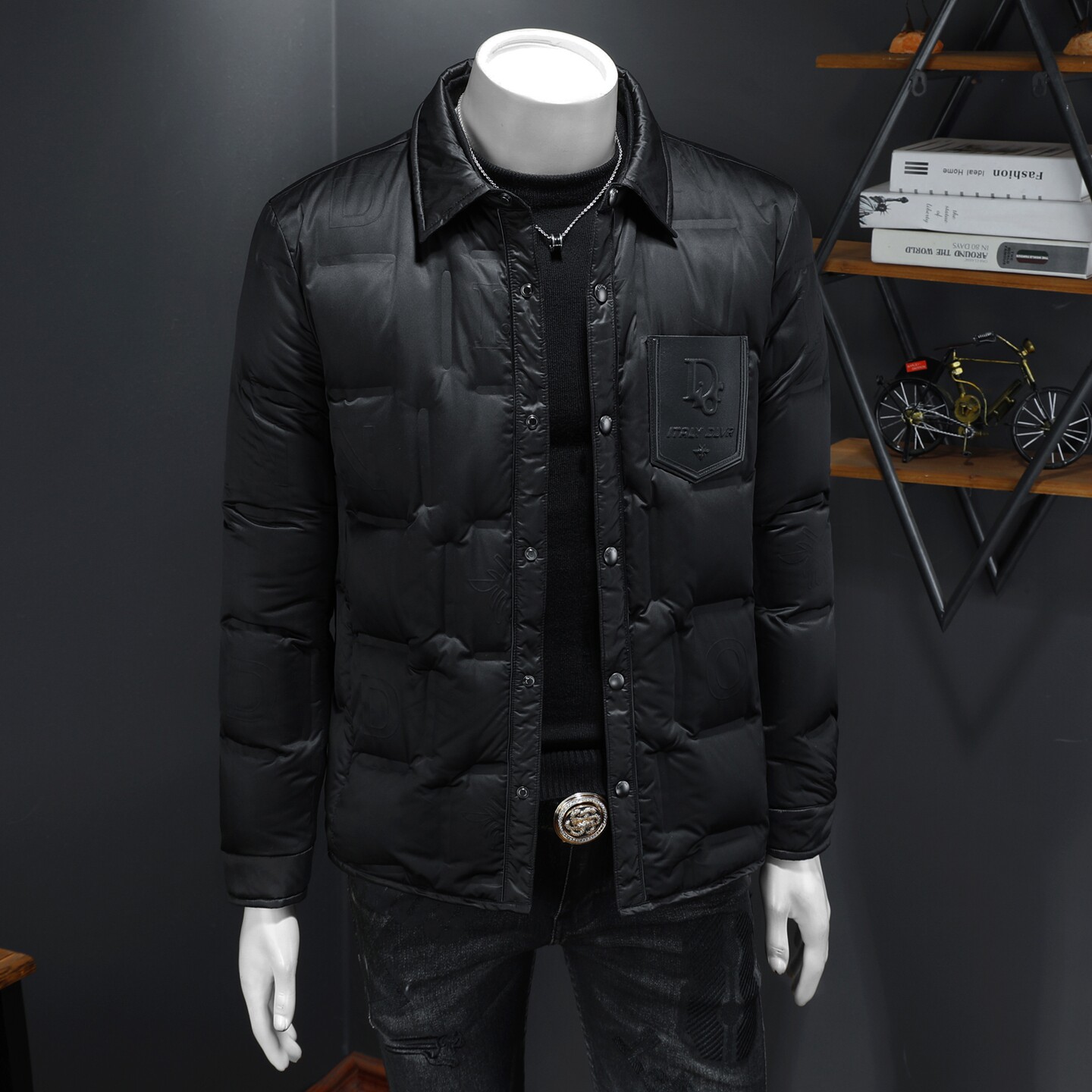 Y9862P3352025高端冬季90%白鸭绒暗花翻领羽绒服假模365,男装羽绒服,钱塘6016-1(原3019)