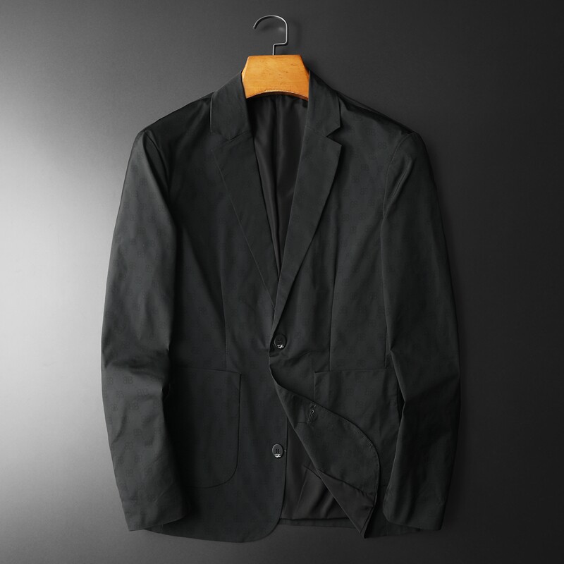 2026年新款高端休闲小西装钱塘3019X6697P160平铺黑，男装西服套装，钱塘6016-1(原3019)