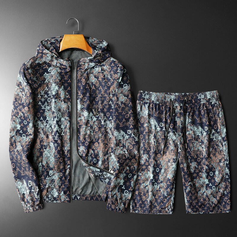 2026年新款防晒短裤套装钱塘30191250+9066套装P218平铺图色，男装休闲套装，钱塘6016-1(原3019)