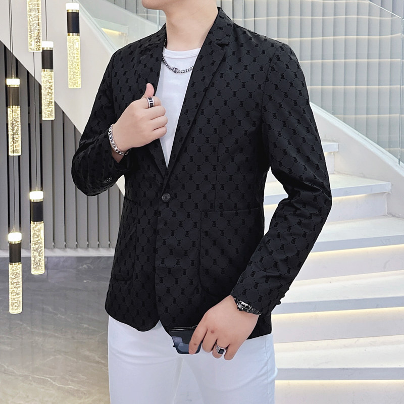 2026年新款高端植绒休闲小西装钱塘3019X6710P165真模,男装西服套装,钱塘6016-1(原3019)