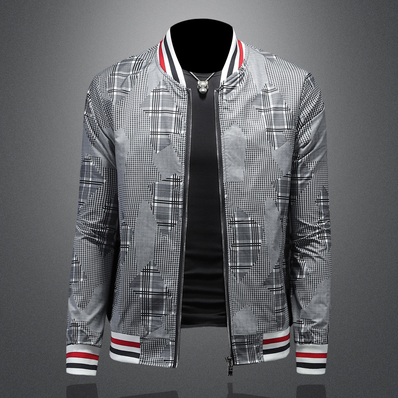 2024年新款印花棒球领休闲夹克钱塘3019-JK9083P135镂空图色，男装夹克，钱塘6016-1(原3019)