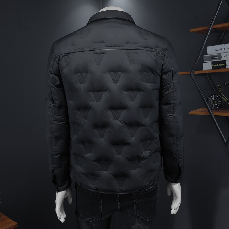 Y9576P3352024高端冬季90%白鸭绒压花翻领羽绒服假模385,男装羽绒服,钱塘6016-1(原3019)
