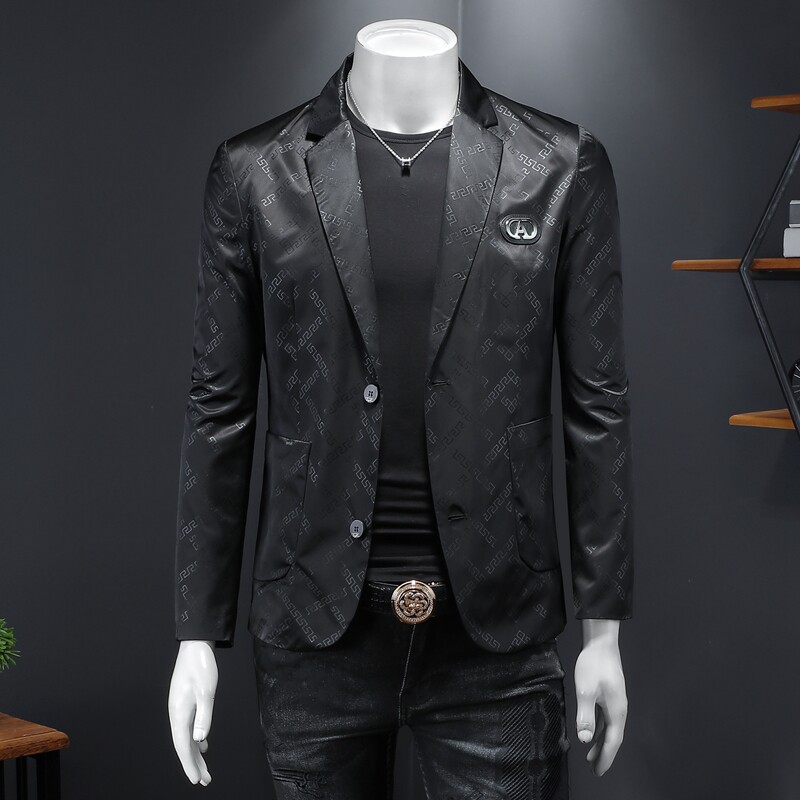 2026年新款高端休闲小西装钱塘3019X6694P170假模黑，男装西服套装，钱塘6016-1(原3019)