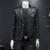 2026年新款高端休闲小西装钱塘3019X6694P170假模黑，男装西服套装，钱塘6016-1(原3019)