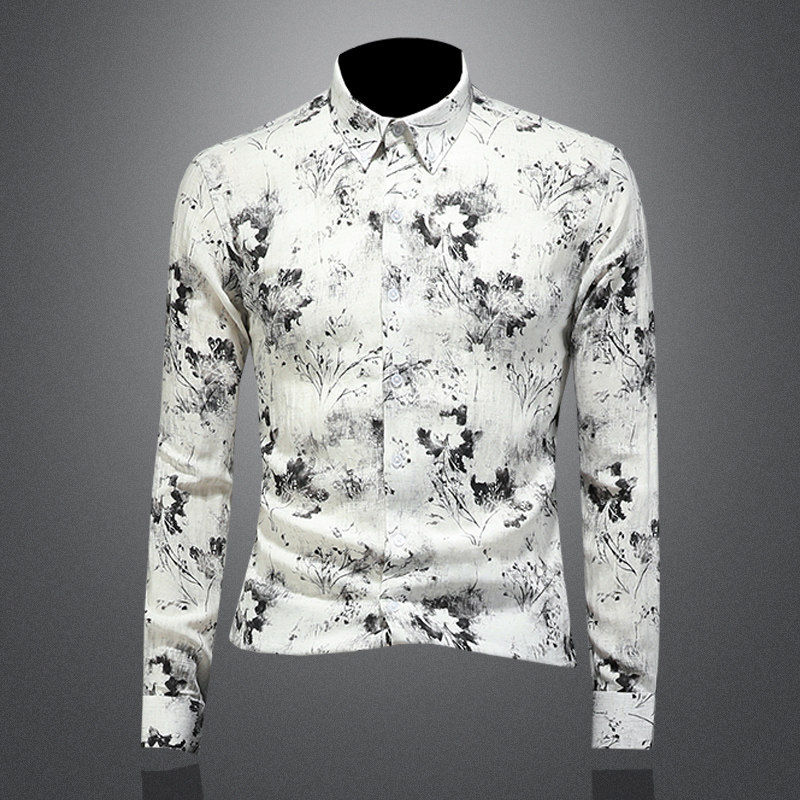 2026年新款长袖衬衫青春大码修身衬衣钱塘30199776P85镂空，男装衬衫，钱塘6016-1(原3019)