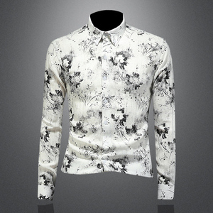 2026年新款长袖衬衫青春大码修身衬衣 钱塘3019 9776 P85 镂空，男装衬衫，钱塘6016-1(原3019)