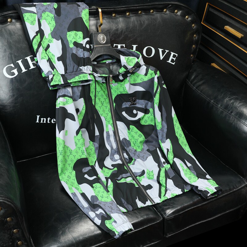 2026年新款防晒短裤套装钱塘30191238+9053套装P218沙发绿色，男装休闲套装，钱塘6016-1(原3019)