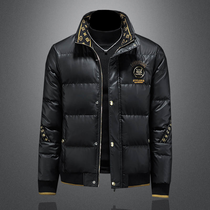 Y9855 P335 2025高端冬季90%白鸭绒绣花立领羽绒服 镂空 365,男装羽绒服,钱塘6016-1(原3019)