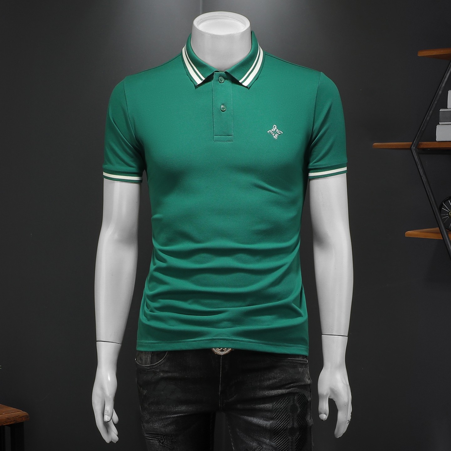 2026年新款短袖POLO衫钱塘3019PL3089P68假模商标已注册，男装T恤，钱塘6016-1(原3019)