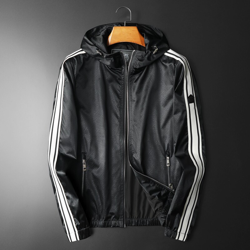 2026年新款印花翻领休闲夹克钱塘3019-JK9036P160平铺黑色，男装夹克，钱塘6016-1(原3019)