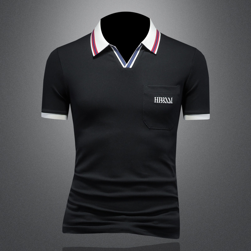 2025年新款短袖POLO衫钱塘3019-PL3017P75镂空蓝色,男装T恤,钱塘6016-1(原3019)
