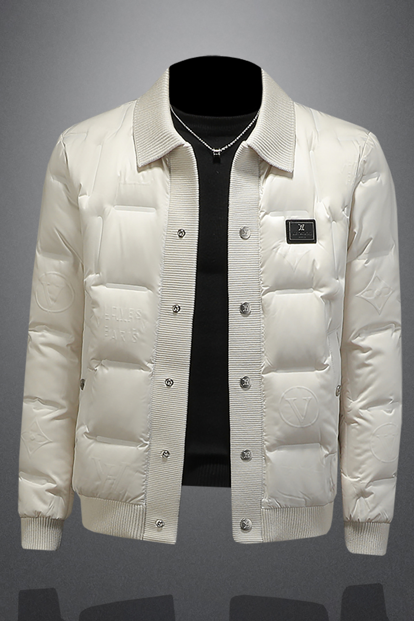 Y8861P3352025高端冬季90%白鸭绒翻领暗花羽绒服镂空375,男装羽绒服,钱塘6016-1(原3019)
