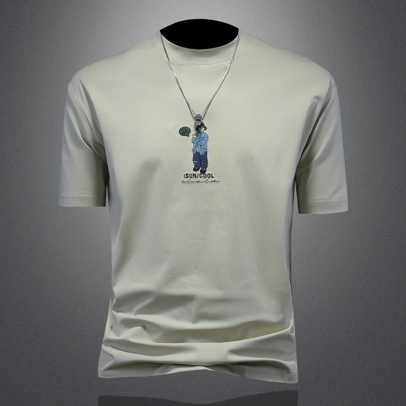 2025年新款微阔短袖T恤钱塘3019TX83019P65镂空，男装T恤，钱塘6016-1(原3019)