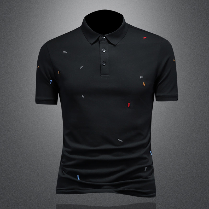 2025年新款短袖POLO衫钱塘3019-PL5122P75镂空，男装T恤，钱塘6016-1(原3019)