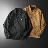 2026年新款印花翻领休闲夹克钱塘3019-JK9033P155平铺黑色，男装夹克，钱塘6016-1(原3019)