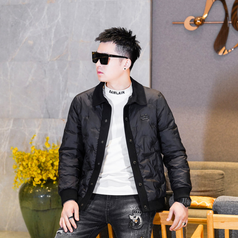Y9581P3052024高端冬季90%白鸭绒刺绣针织领羽绒服真模控355,男装羽绒服,钱塘6016-1(原3019)
