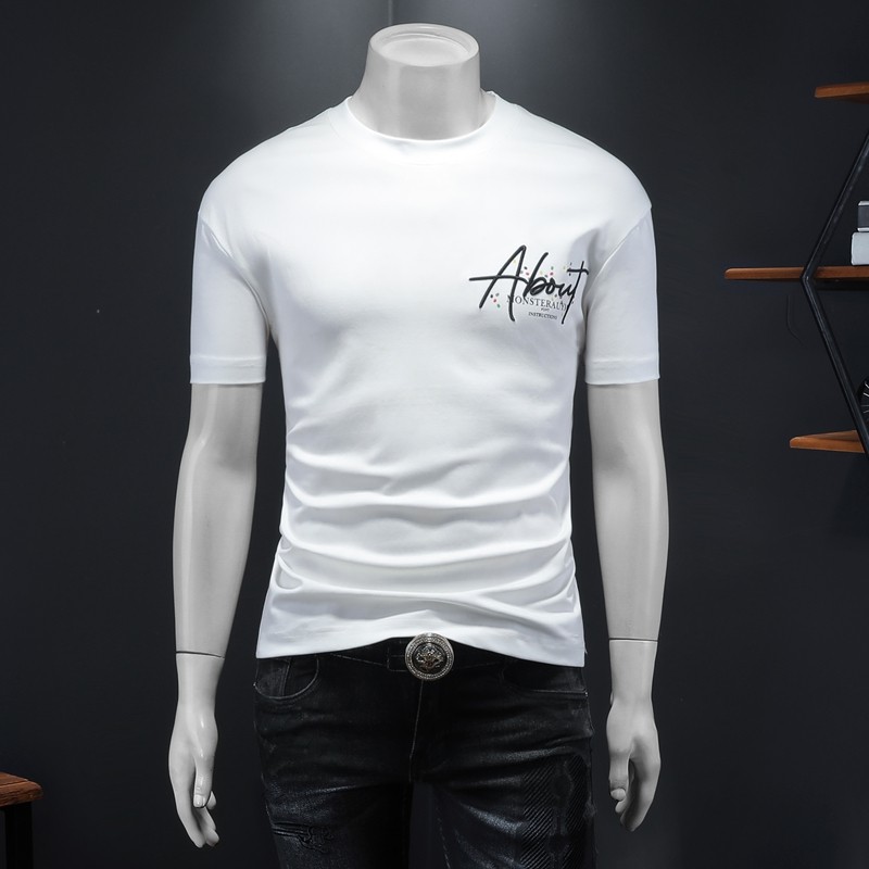 2025年新款微阔短袖T恤钱塘3019TX1163P65假模白色，男装T恤，钱塘6016-1(原3019)