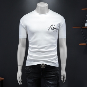 2025年新款微阔短袖T恤 钱塘3019 TX1163 P65 假模 白色，男装T恤，钱塘6016-1(原3019)