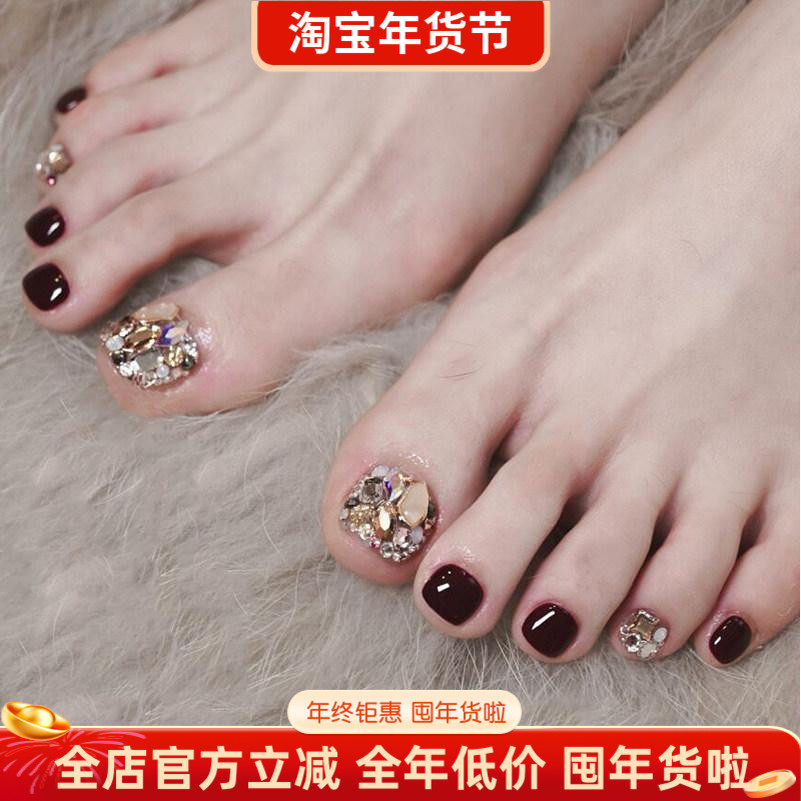 淳贵人假脚指甲贴片轻熟风重工奢华镶钻美甲成品 脚趾甲片可拆卸,彩妆/香水/美妆工具,穿戴甲/甲片,淘宝优惠券,粉丝福利购,淘宝优惠卷