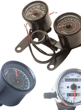 12V改装摩托车仪表CG125复古电子油表机车转速表RPM里程表 公里表