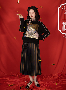 汉服马面裙心上秋汉服皮扣日常