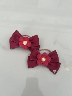 原创设计手作蝴蝶结森女系发绳花朵发卡甜美可做边夹