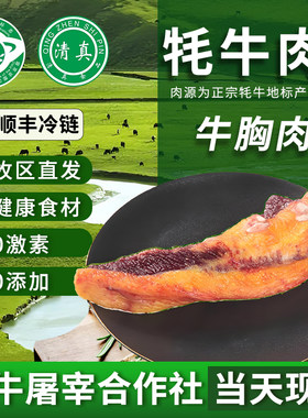 牦牛新鲜牛胸口500g爽口捞牦牛胸口油新鲜牛胸肉火锅食材烧烤牛油