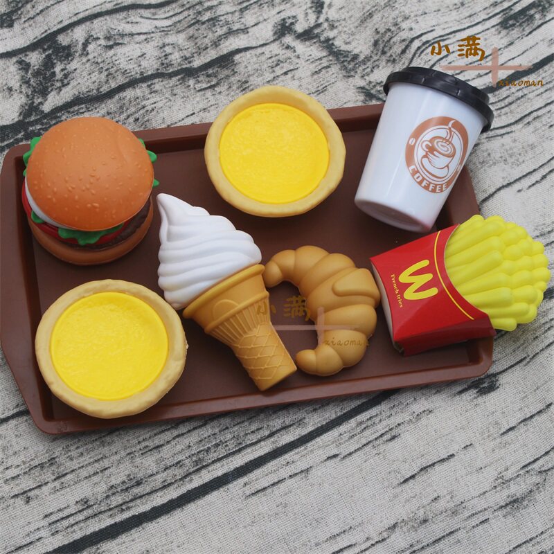 幼儿园过家家塑料玩具仿真食物模拟游戏西餐厅快餐汉堡单人套餐
