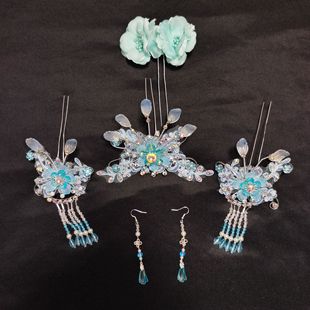 戏曲头发饰寇珠宫女汉服旅拍饰品古装风戏剧头面越剧舞台表演用品