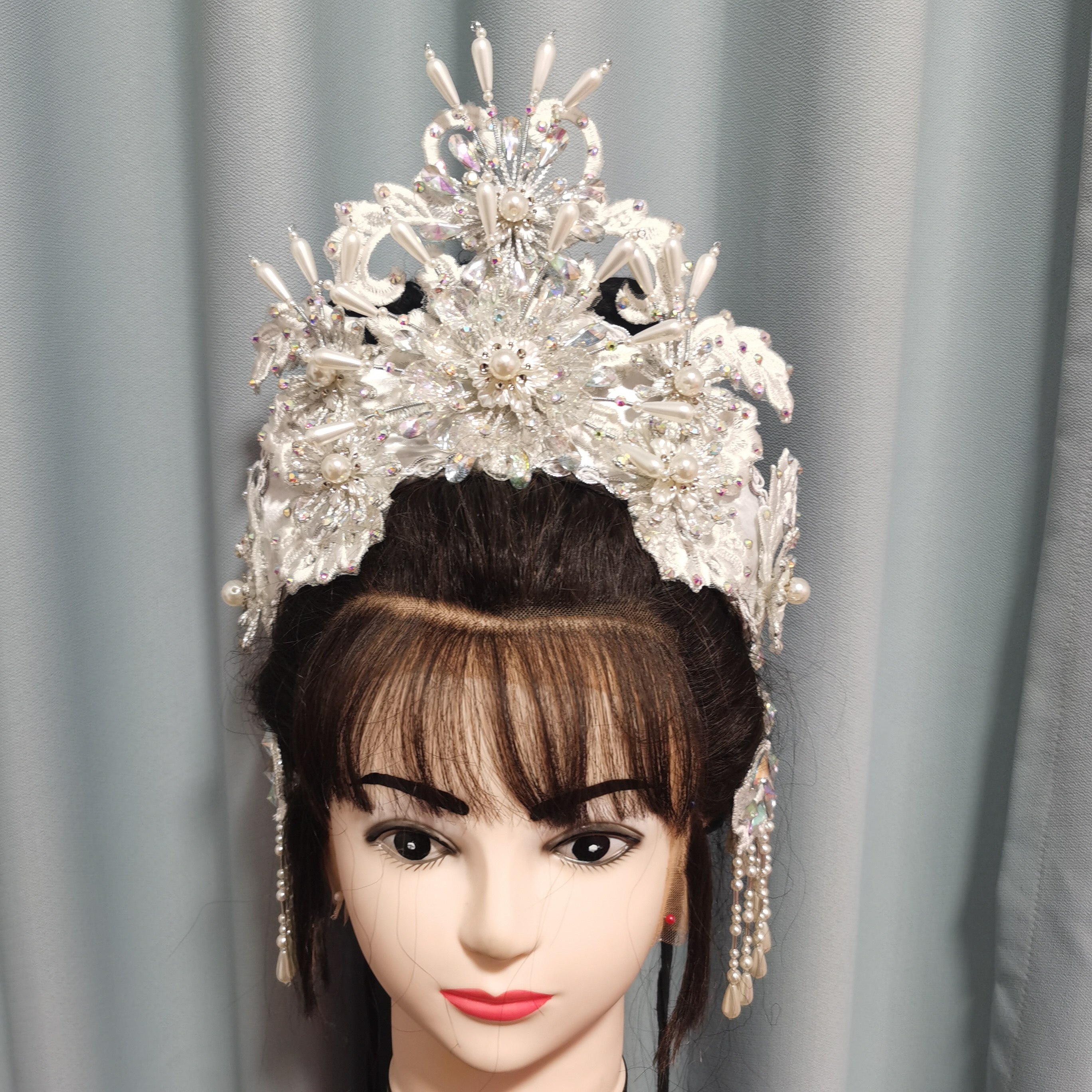 戏曲头饰白蛇传白娘子白素贞盔帽花旦戏服配饰演出古装风汉服发饰