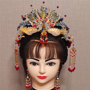 戏曲头饰正凤花旦凤冠全套装DIY头面戏剧钗簪子汉服古装古风饰品