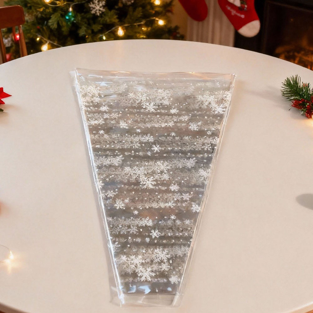 圣诞节花束包装袋透明防水