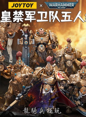 JOYTOY暗源战锤40K帝皇禁军卫队盾卫连长战旗执行官可动兵人模型