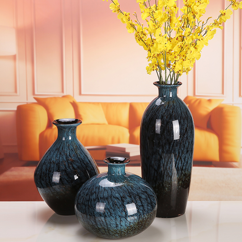 简欧式艺术插花彩玻璃家装大摆设