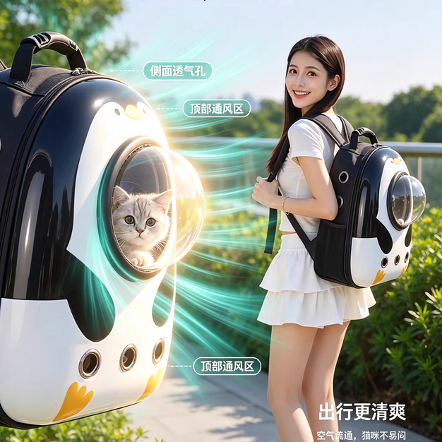 猫包外出便携太空舱双肩大容量猫背包/箱包