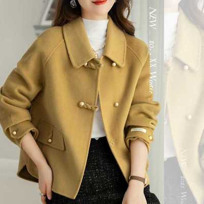 羊毛双面绒短款淑女气质盘扣